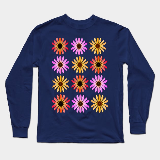 Pretty Colorful Daisies Long Sleeve T-Shirt by Amanda1775